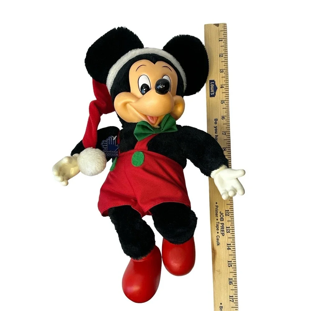 Vintage DISNEY Applause Mickey Mouse Christmas Plush Body Plastic Extremities